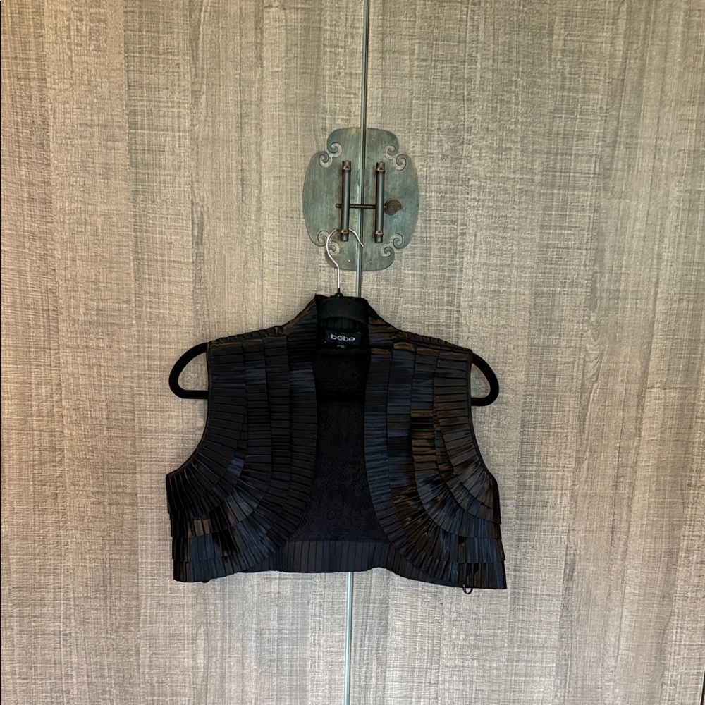 Bebe Black Pleated Vest